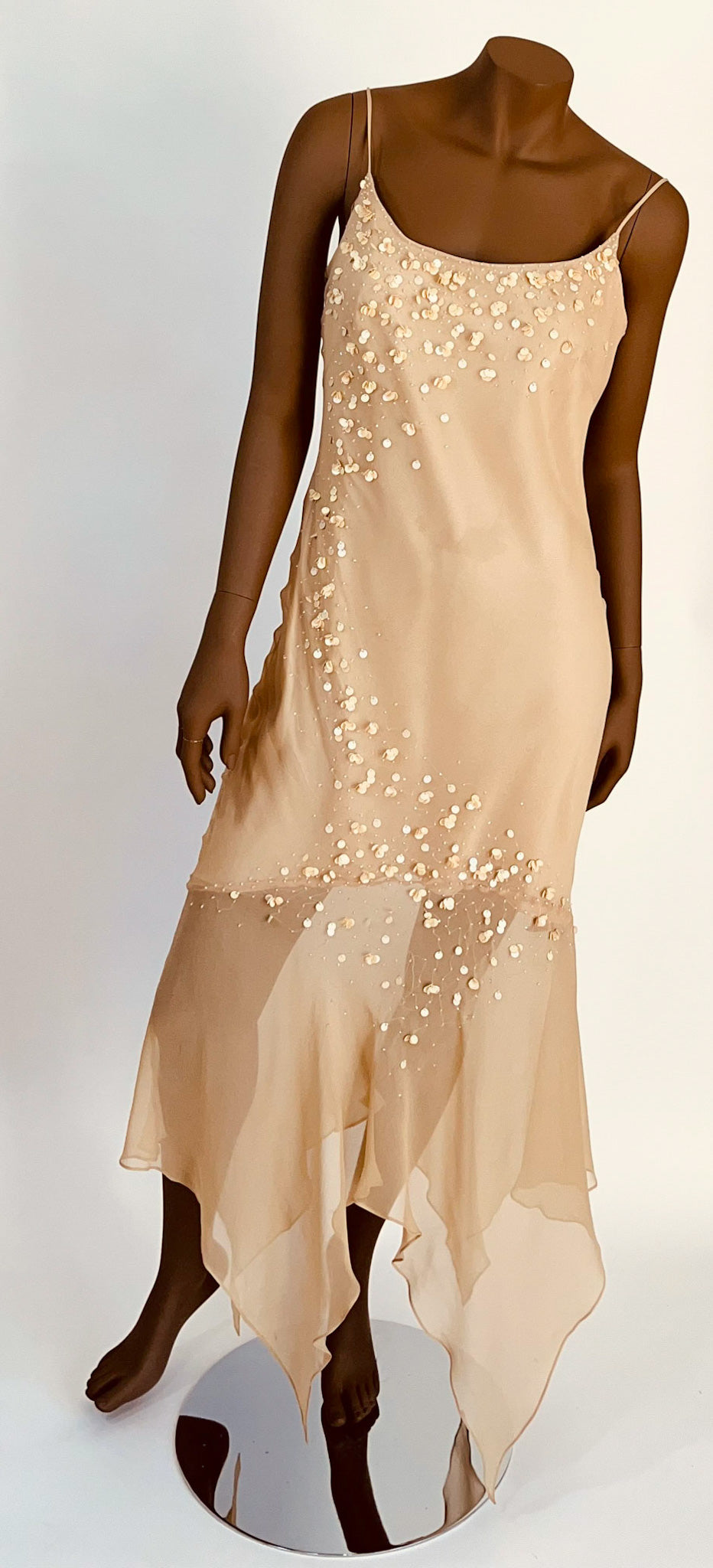 Beaded silk dress sale