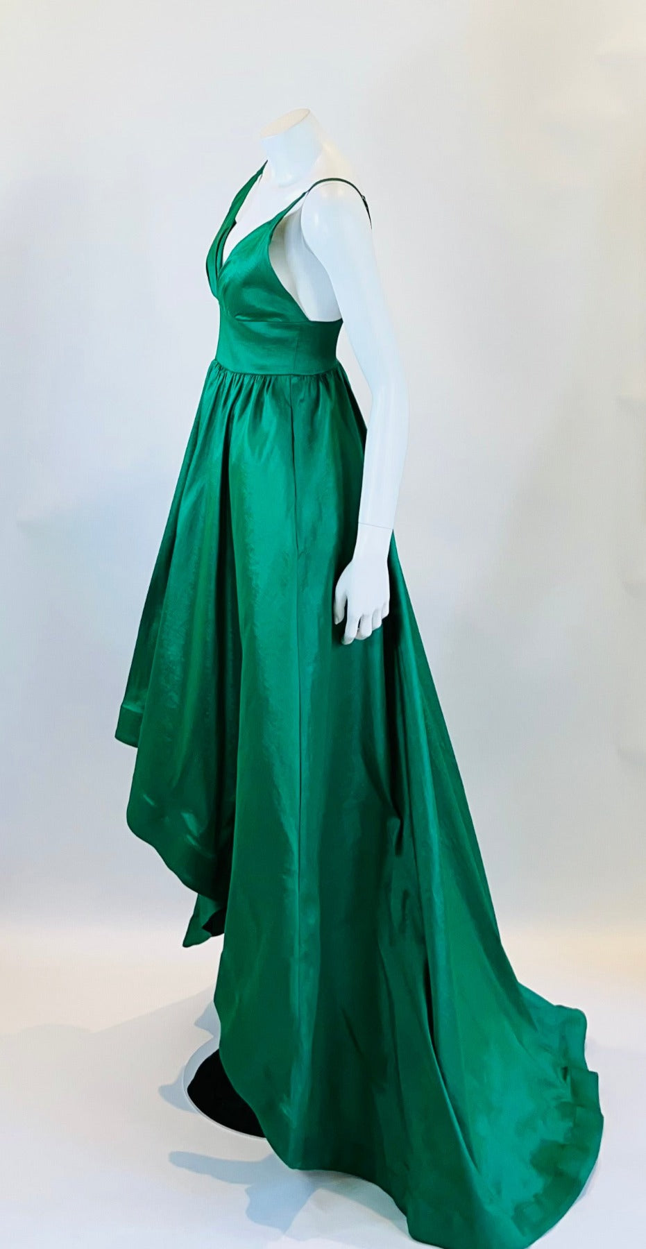 Custom made Emerald Green Taffeta Long Dress Faveur